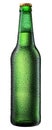 Beer Bottle with water drops on the white Royalty Free Stock Photo