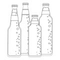 Beer bottles collection in black and white