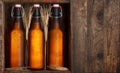 Beer bottles in crate Royalty Free Stock Photo