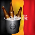 Beer bottles in an ice bucket. Vector illustration decorative design Royalty Free Stock Photo