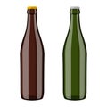 Beer bottles isolated on white background. Vector illustration Royalty Free Stock Photo