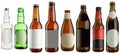 Beer bottles isolated on white Royalty Free Stock Photo