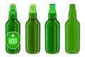 Beer bottles with label, full and empty. 3D rendering Royalty Free Stock Photo