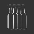 Beer bottles silhouette vector background Royalty Free Stock Photo