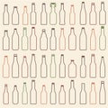Beer bottles vector collection, line bottles icons