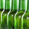 Beer in bottles with water drops Royalty Free Stock Photo