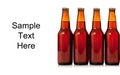 Beer bottles on a white background with copy space Royalty Free Stock Photo
