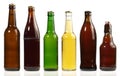 Beer Bottles on white Background - Panorama Royalty Free Stock Photo