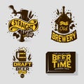 Beer Brew Brewery Alcohol Related Vector Illustrations Designs.