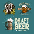 Beer Brew Brewery Alcohol Related Vector Illustrations Designs.