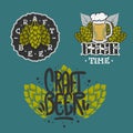 Beer Brew Brewery Alcohol Related Vector Illustrations Designs.