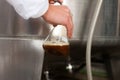 Beer brewer in his brewery Royalty Free Stock Photo