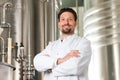 Beer brewer in his brewery