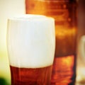 Beer bubbles close up Royalty Free Stock Photo