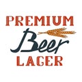 Beer calligraphic icon in written letters on a white background