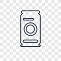 Beer can concept vector linear icon isolated on transparent back