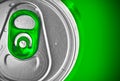 Beer can on a green background Royalty Free Stock Photo