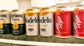 Beer cans in the refrigerator in Puerto Escondido Mexico Royalty Free Stock Photo