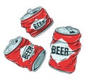 Beer Cans on White Royalty Free Stock Photo