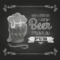 Beer. Chalk drawing Royalty Free Stock Photo