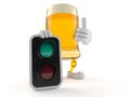 Beer character with green light