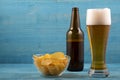 Beer and chips Royalty Free Stock Photo