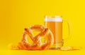 Beer, chips and pretzel Royalty Free Stock Photo