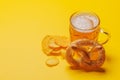 Beer, chips and pretzel Royalty Free Stock Photo