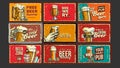 Beer Collection Advertising Poster Set Vector