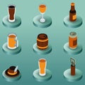 Beer color isometric icons
