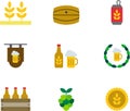 BEER colored flat icons