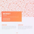 Beer concept with thin line icons Royalty Free Stock Photo