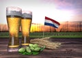 Beer consumption in Netherlands. 3D render