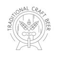 Beer craft related line icon Royalty Free Stock Photo