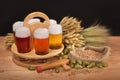 Beer crate with beer glasses Royalty Free Stock Photo