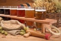 Beer crate with beer glasses Royalty Free Stock Photo