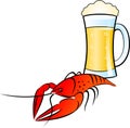 Beer&Crayfish Royalty Free Stock Photo