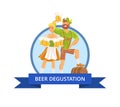 Beer Degustation Octoberfest Vector Illustration