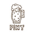 Beer doodle hand drawn illustration Royalty Free Stock Photo