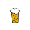 Beer doodle icon, vector illustration