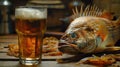 beer and dried ram fish