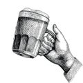 Beer drink,hand holding beer mug,Party background