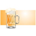 Beer drink isolated on a gradient background, royalty free vector illustration.