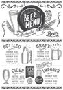 Beer menu restaurant, drink template. Royalty Free Stock Photo