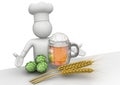 Beer, ear, malt and brewer - Workers Royalty Free Stock Photo
