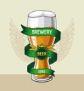 Beer emblem. Beer glass.