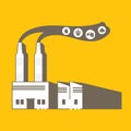 Beer factory in simple graphic