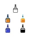 Beer fermentation. Home brewer Equipment and raw material icons. vector