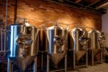 beer fermentation tanks with pressure gauges
