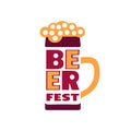 Beer fest hand drawn flat color vector lettering Royalty Free Stock Photo